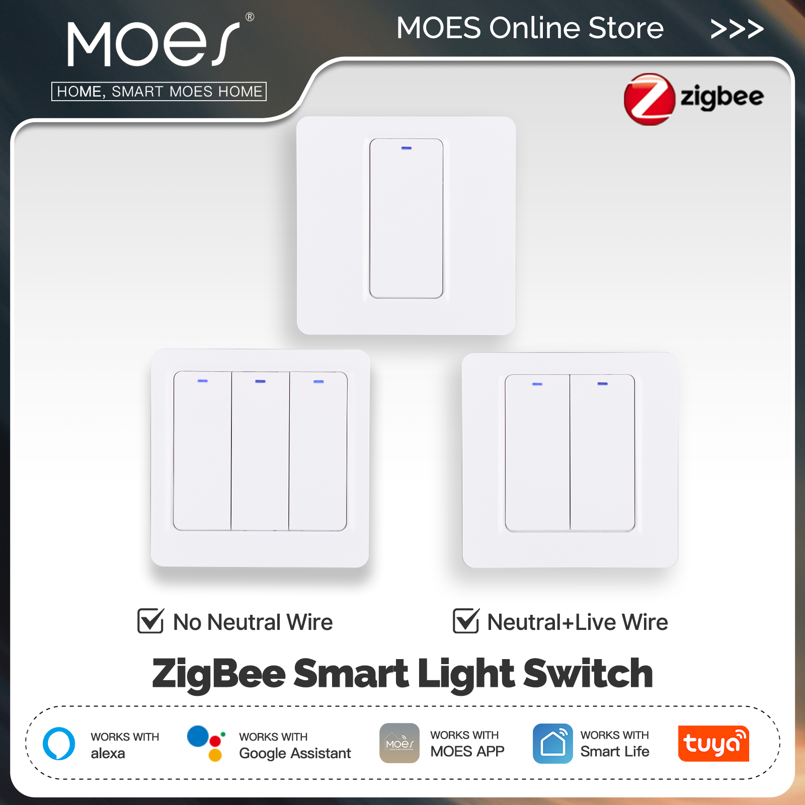 Smart Home Google - MOES ZigBee Smart Light Switch Tuya