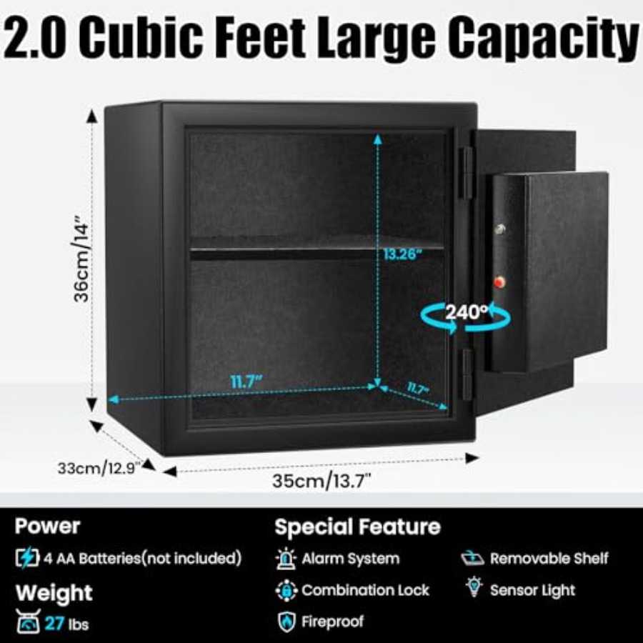 Home safe box, steel, black, 2 - Smart Home Box incelemesi ve fiyatı