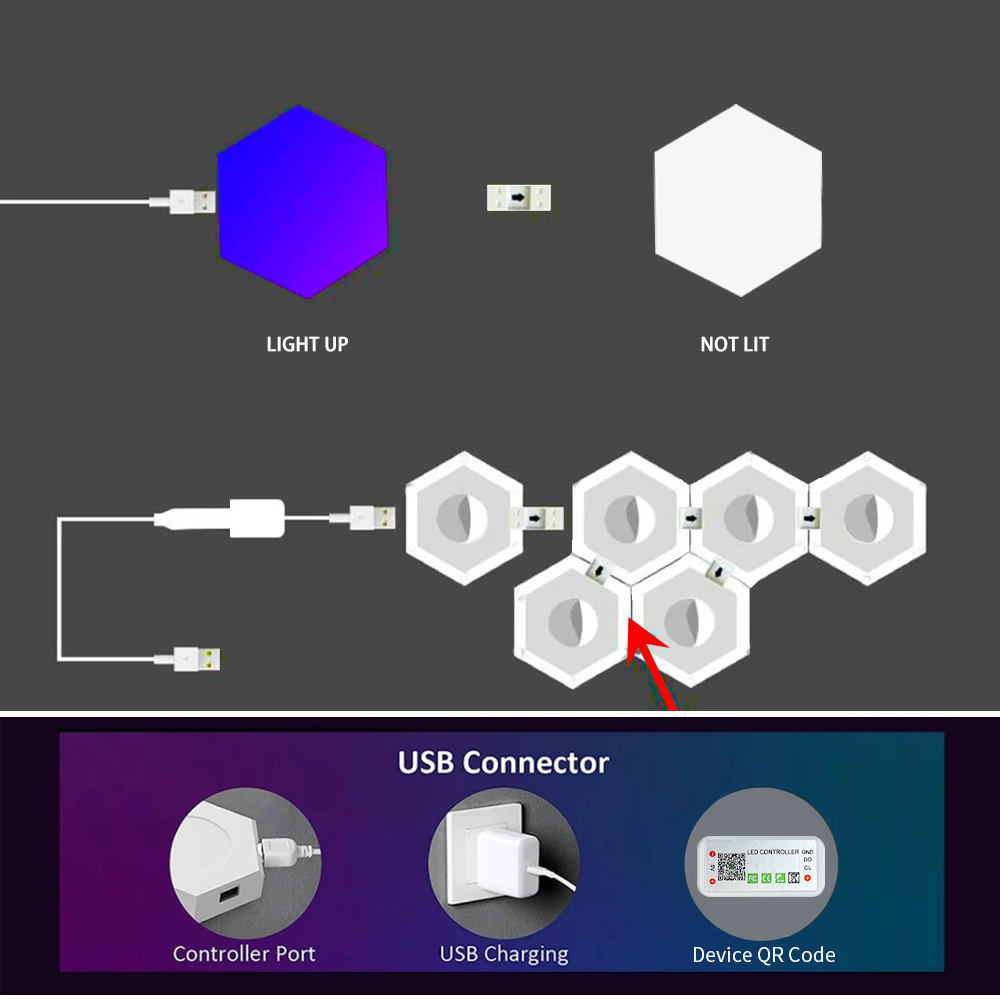 RGB 5V Hexagon LED Wall Light  - Alexa Compatible Bulb incelemesi ve fiyatı