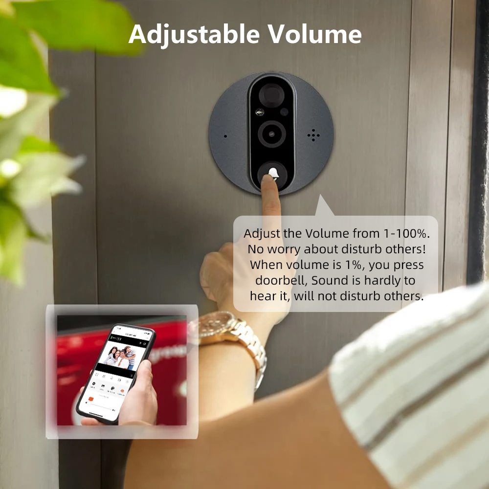 3MP WiFi Smart Tuya Peephole 5 - Smart Home Video Doorbell incelemesi ve fiyatı