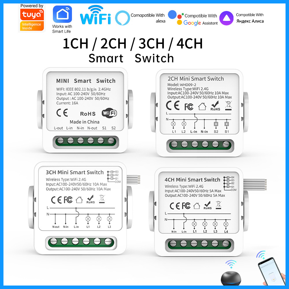 Tuya WiFi Smart Switch 1/2/3/4 - Smart Home Google incelemesi ve fiyatı