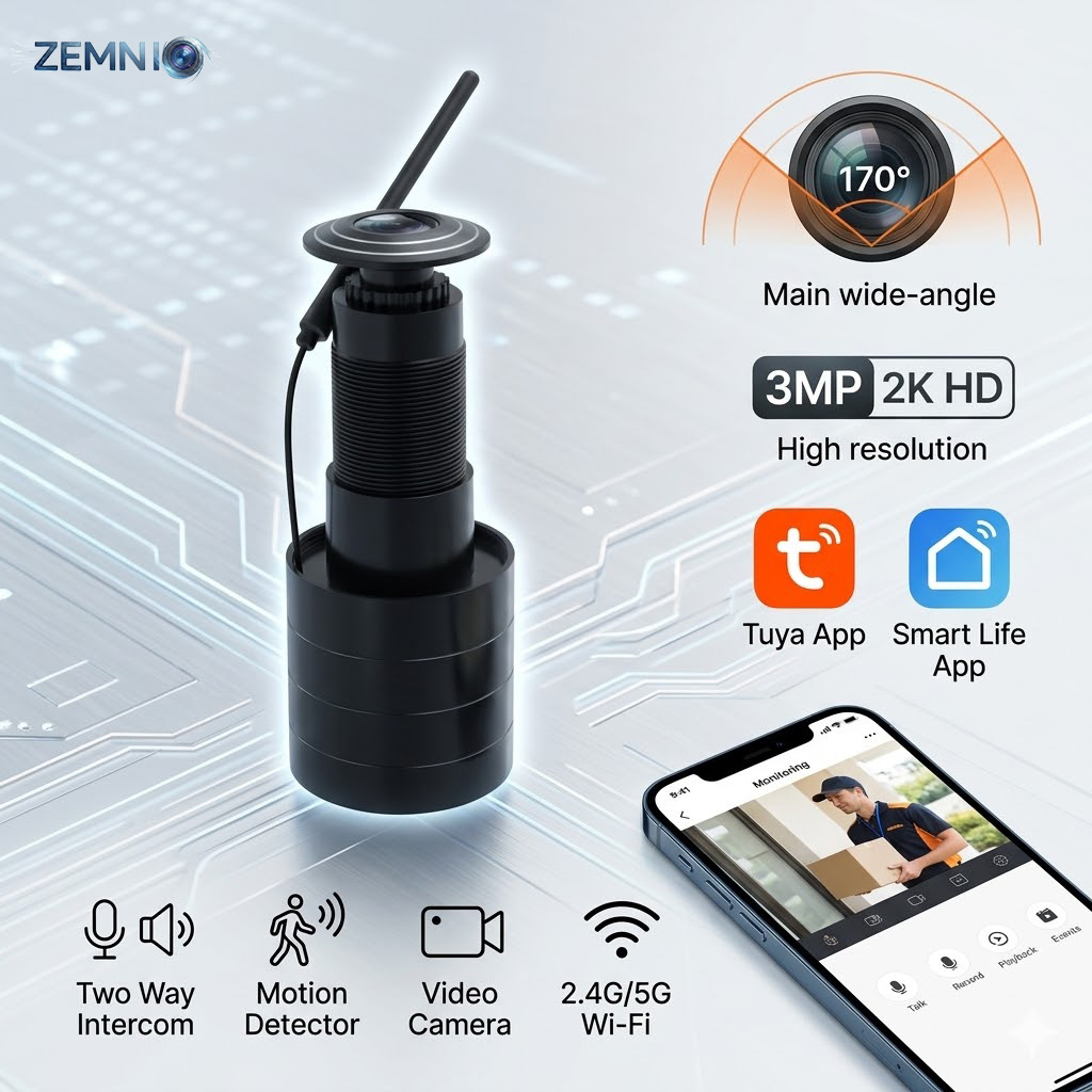 ZEMNIO 2K 3MP Smart Door Peeph - Smart Home Video Doorbell incelemesi ve fiyatı