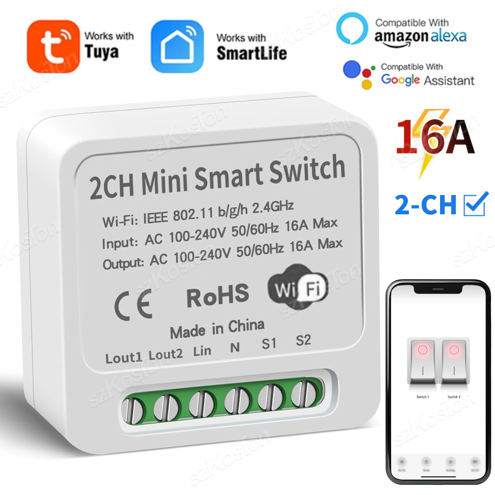 16A Tuya WiFi Smart Switch Mod - Smart Home Google incelemesi ve fiyatı