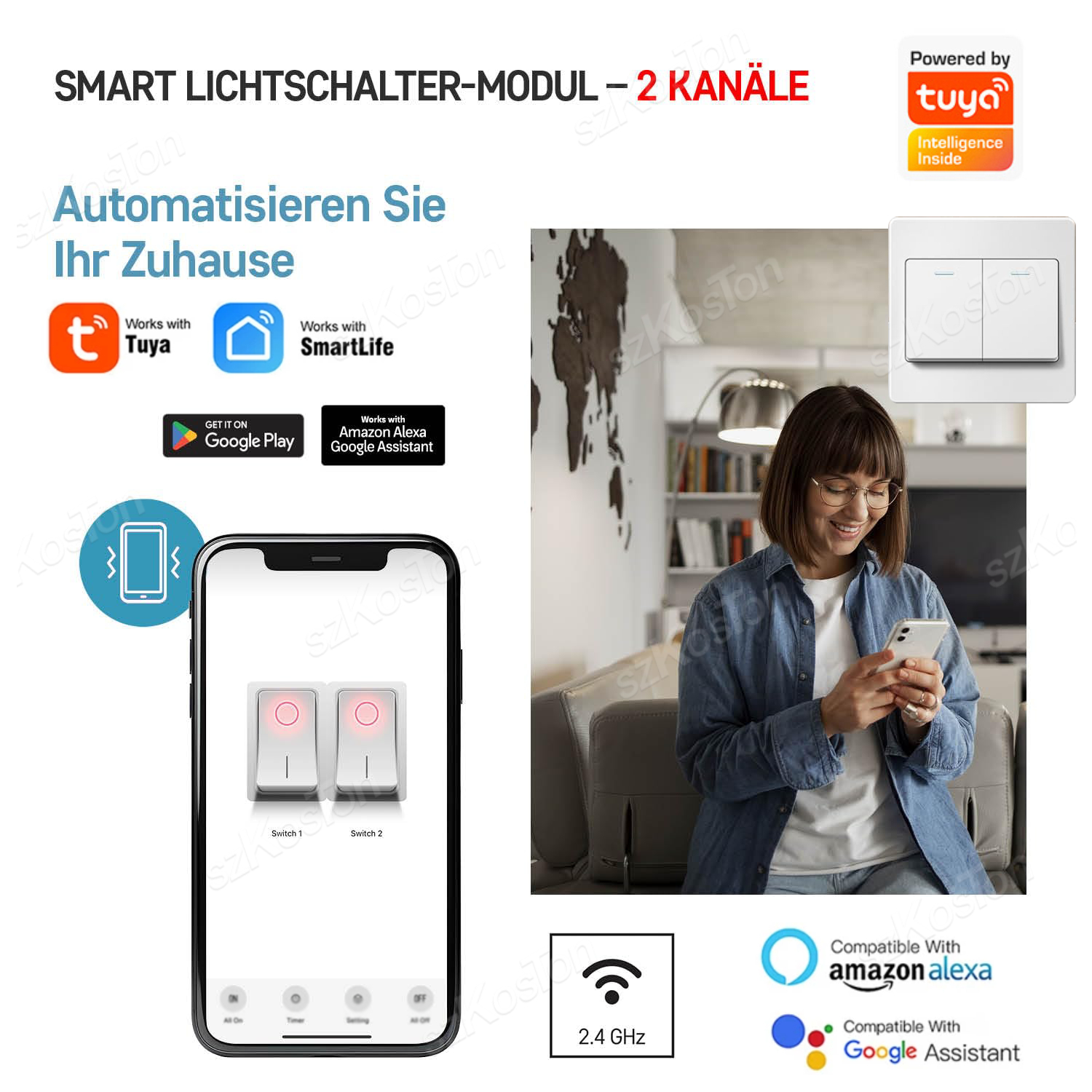 16A Tuya WiFi Smart Switch Mod - Smart Home Google incelemesi ve fiyatı