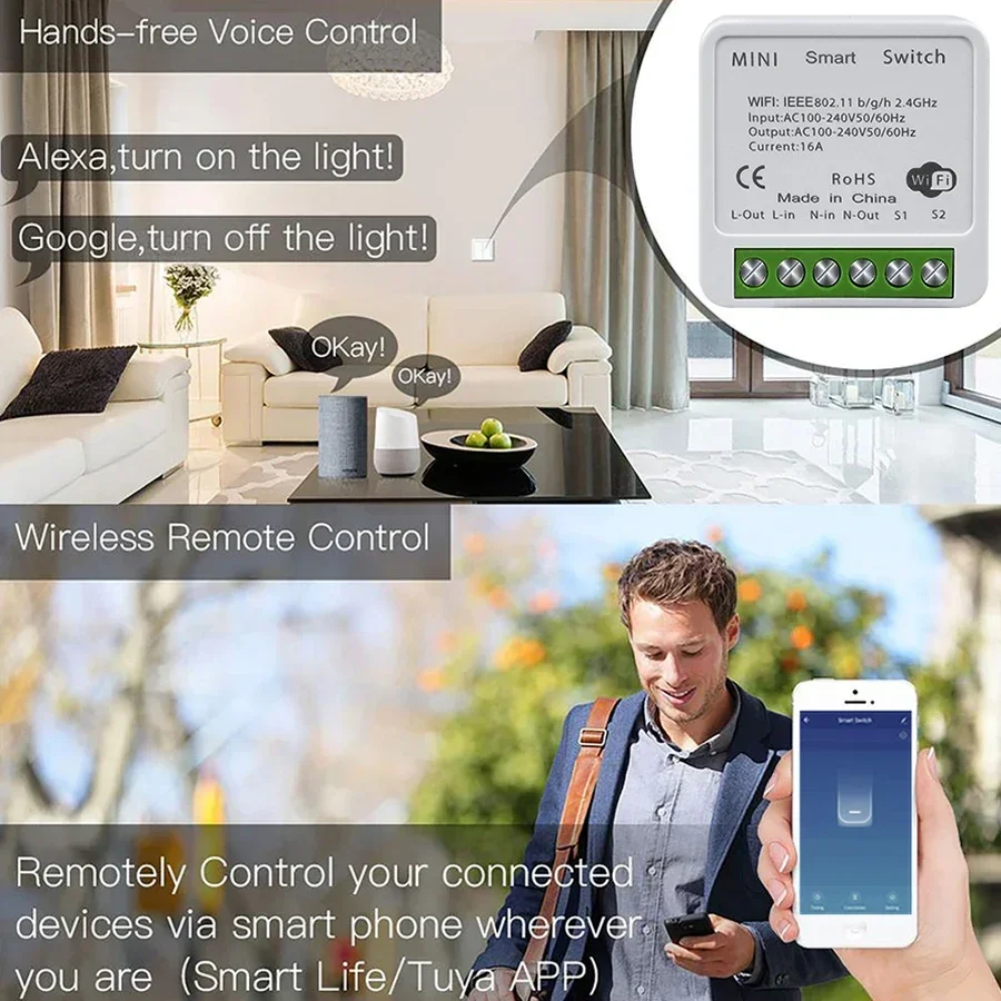 16A 20A Tuya Smart WiFi Switch - Smart Home Google incelemesi ve fiyatı